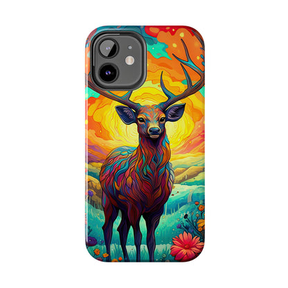 Vibrant Stag in Bloom – iPhone Case