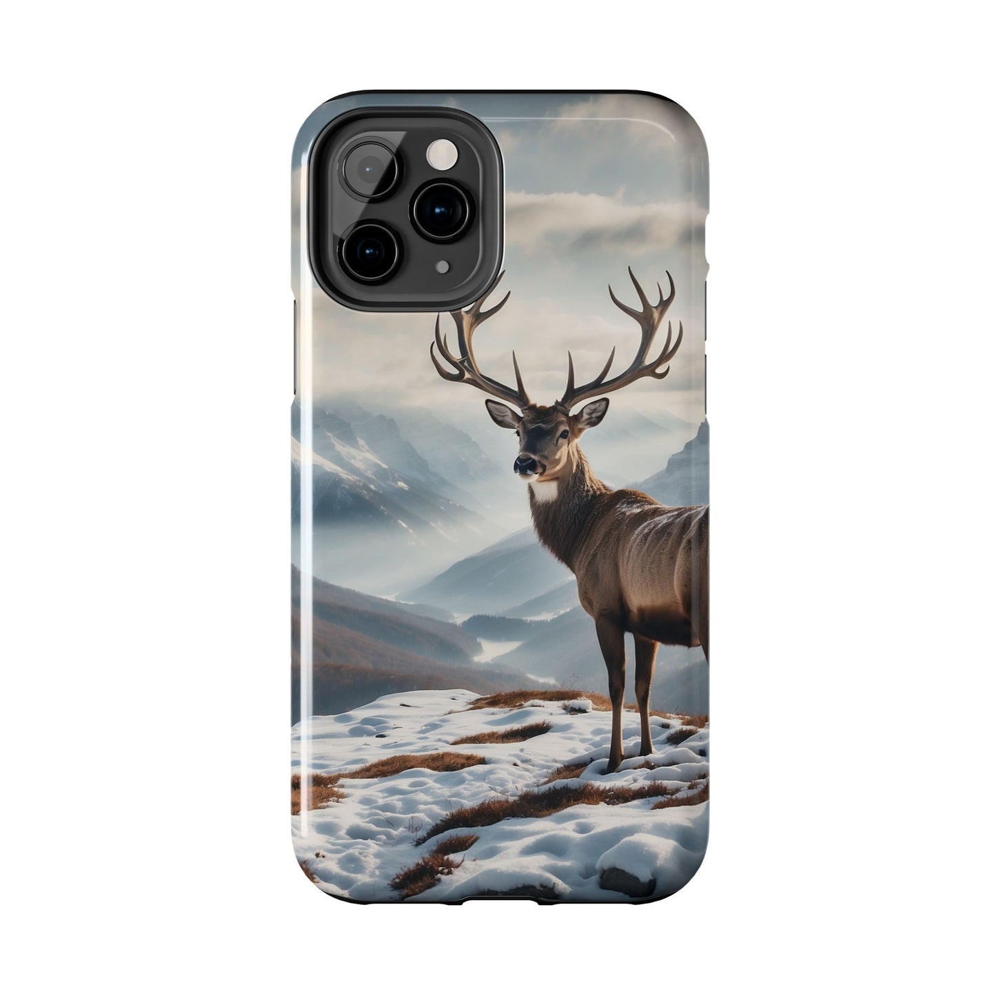 Alpine Majesty: Stag in Snow – iPhone Case