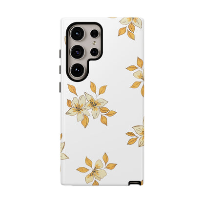 Delicate Yellow Blossom Samsung Galaxy Case – Minimalist Floral Design with Matte Finish