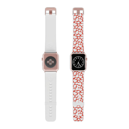 Red & White Heart Pattern Apple Watch Band