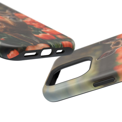 Fawn Among Tulips MagSafe iPhone Case