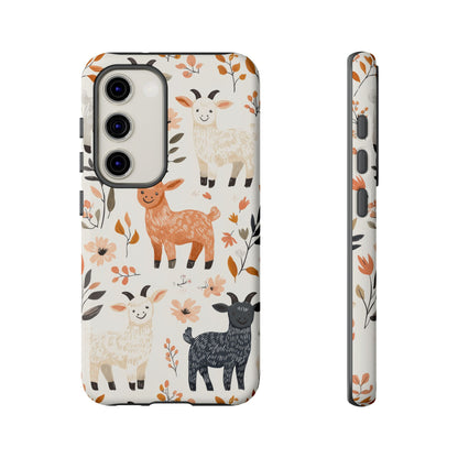 Samsung Galaxy Case: Smiley Goats & Dried Flowers – Vintage Charm