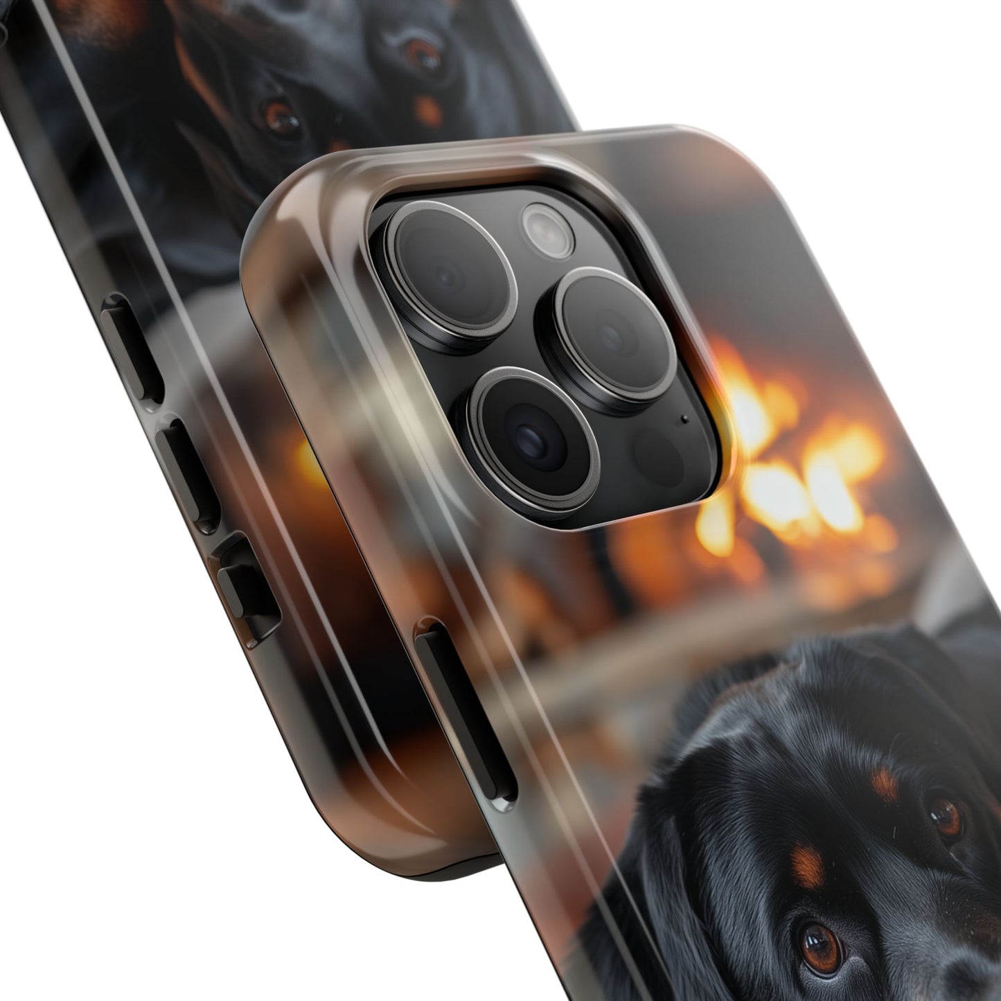 Warm Rottweiler by the Fireplace Samsung Galaxy Case – Rustic Charm for Dog Lovers