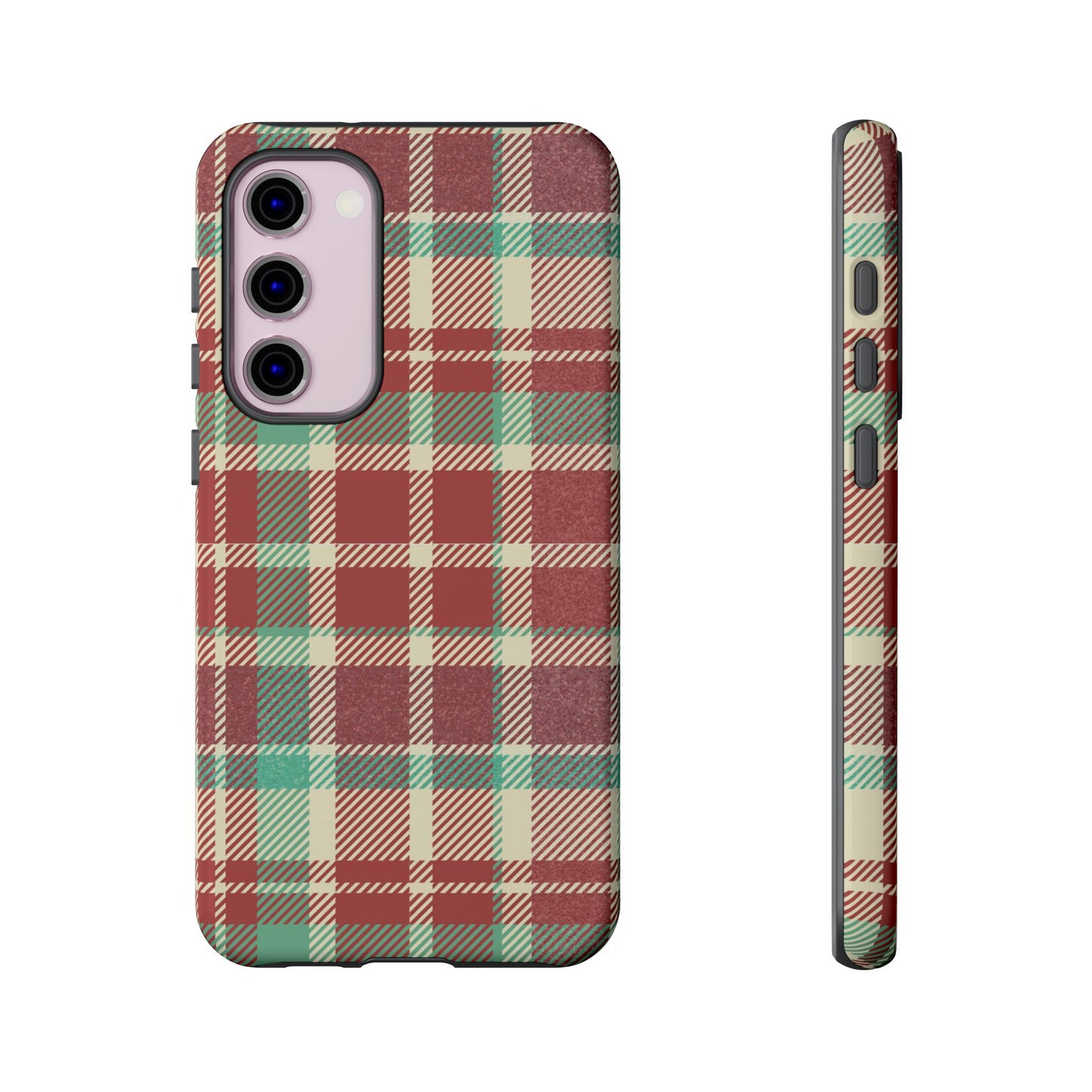 Vintage Plaid in Red & Cream – Samsung Galaxy Case with Timeless Style