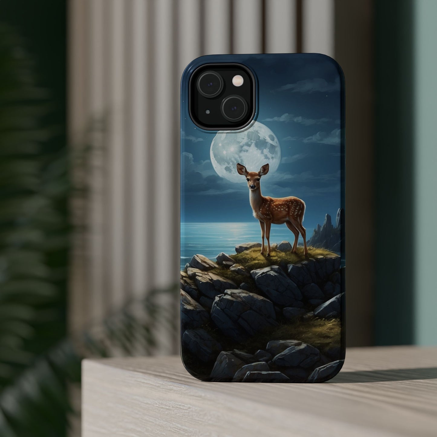 Enchanted Fawn Under the Moonlit Sky MagSafe iPhone Case