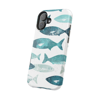 Vintage Blue Fish Print - MagSafe iPhone Series Case