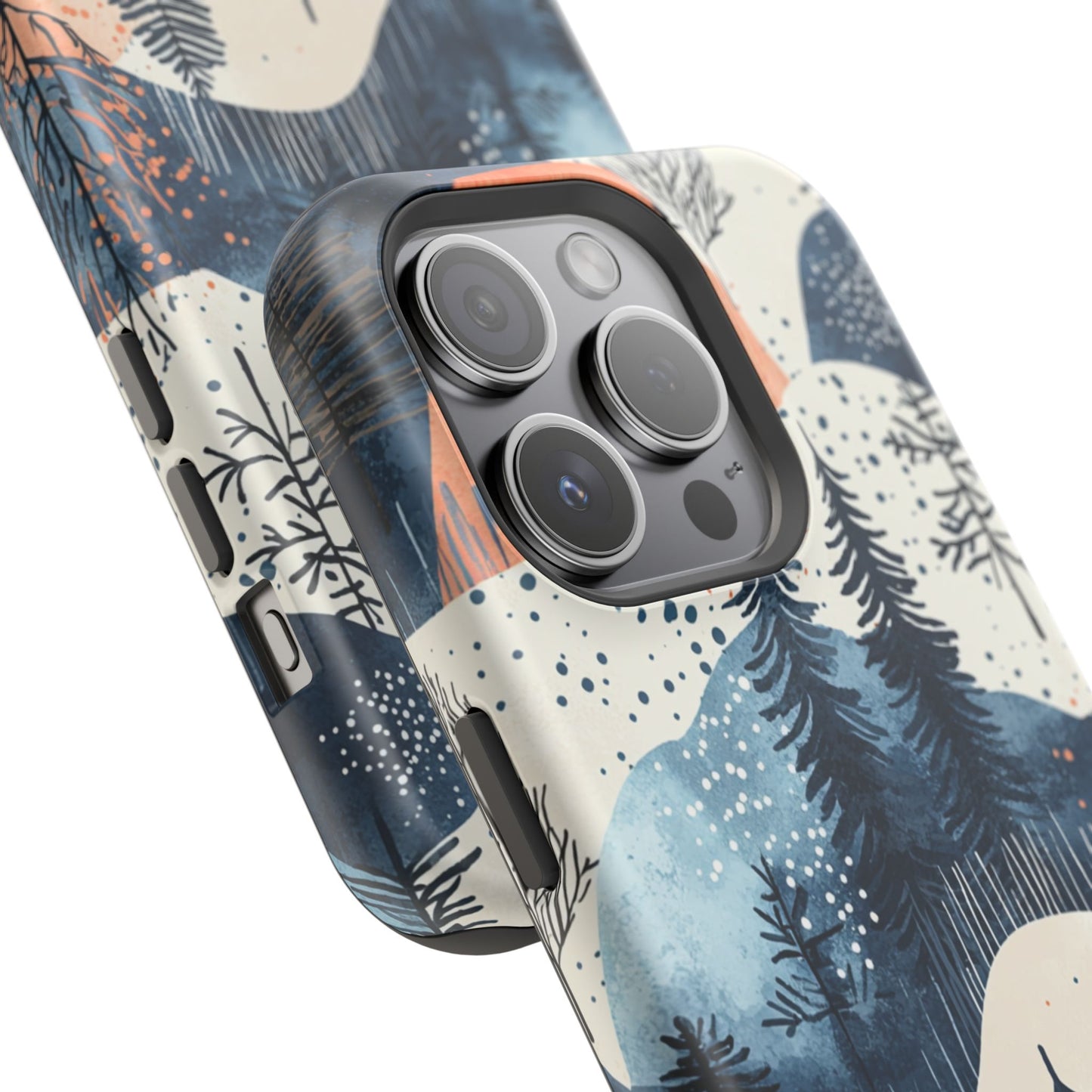 Winter Forest MagSafe iPhone Case | Watercolor Trees & Mountains