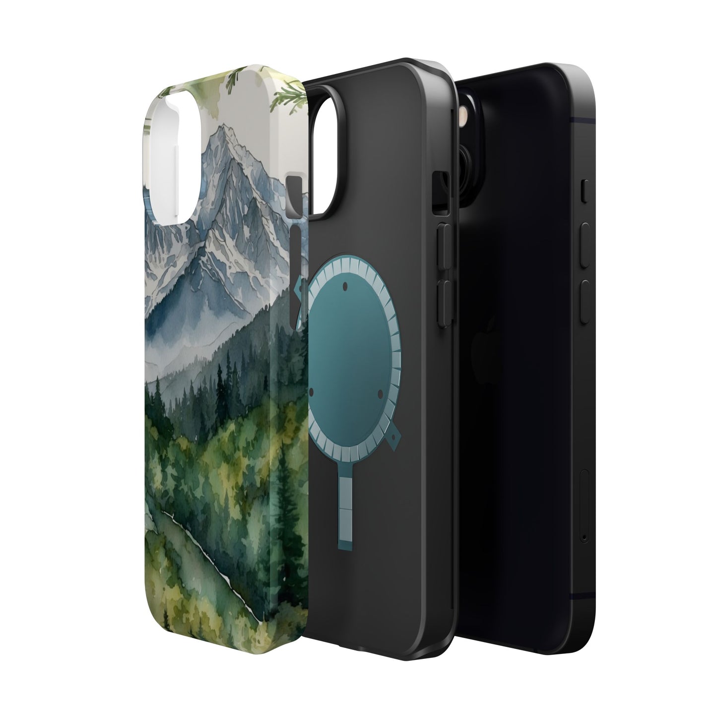 Watercolor Alpine Mountainscape - MagSafe iPhone Case