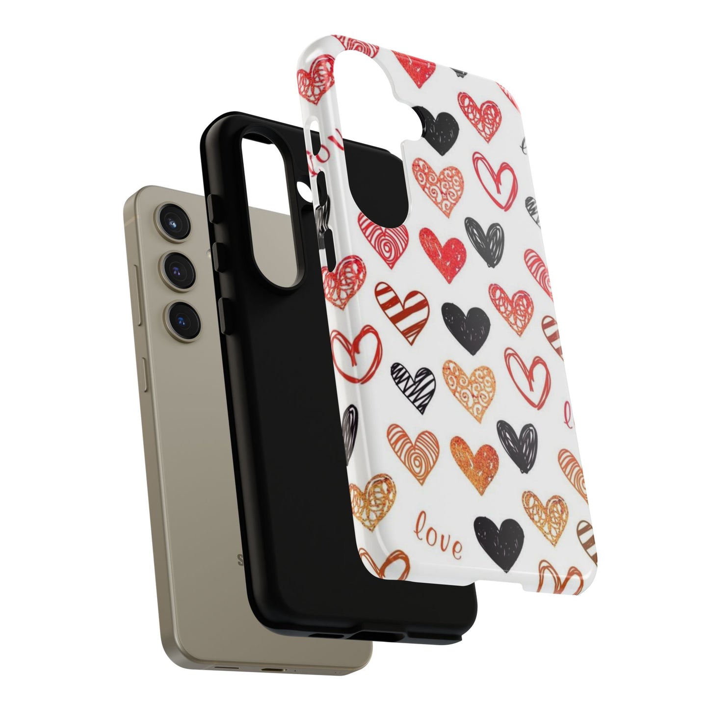 Samsung Galaxy Case: Hand-Drawn Hearts & Love