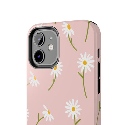 Daisy Delight Tough iPhone Case – Cute Floral Design with Dual-Layer Protection