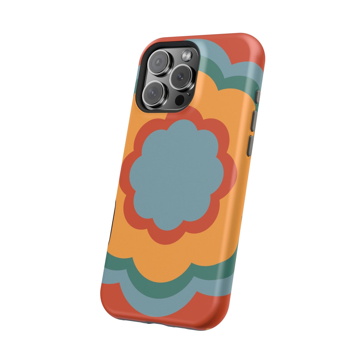 Retro Flower Power MagSafe iPhone Case – Bold 70s-Inspired Design with Dual-Layer Protection