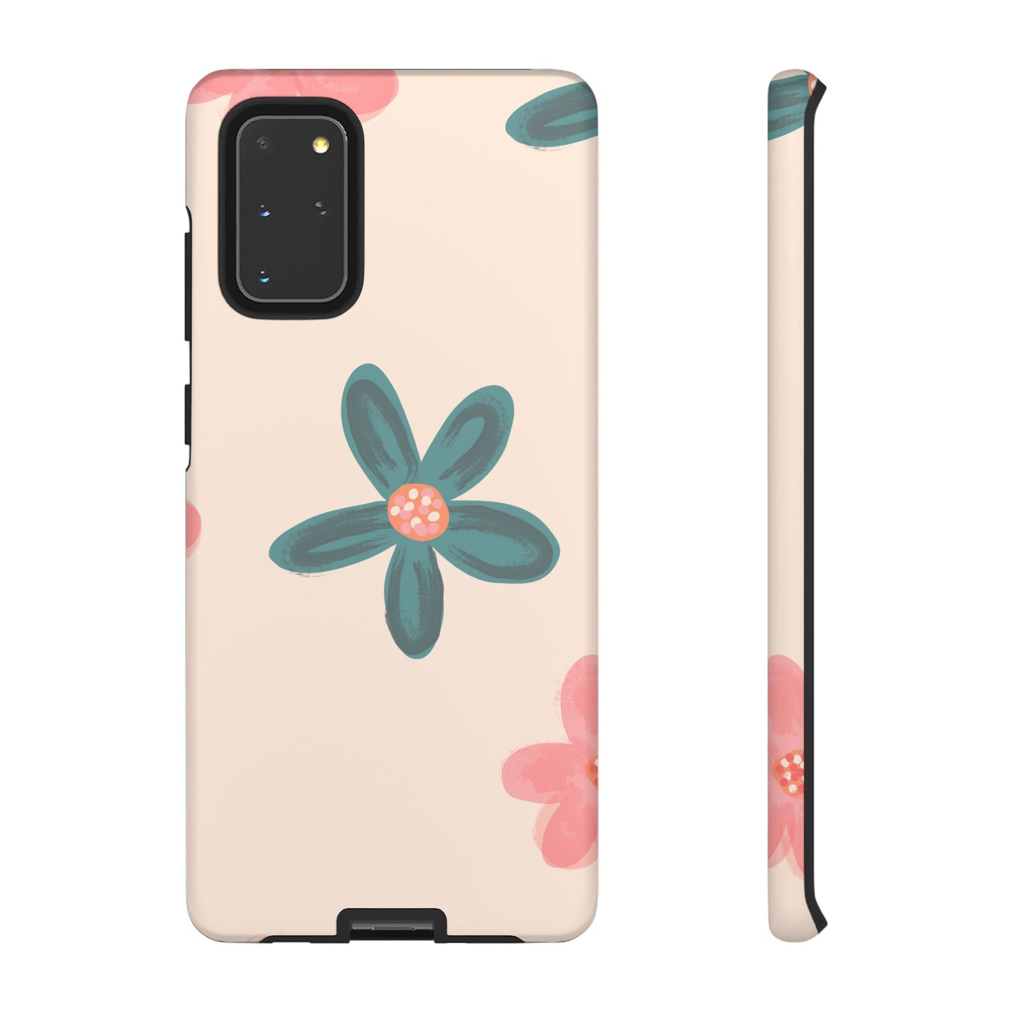 Vintage Floral Tough Samsung Galaxy Case – Soft Matte Finish with Dual-Layer Protection