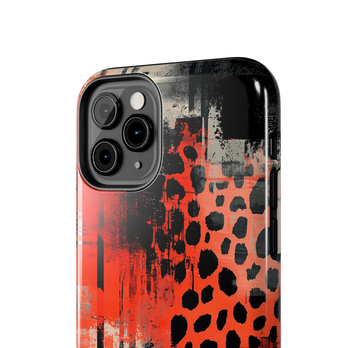 Cheetah Plaid iPhone Case – Red & Black Pattern