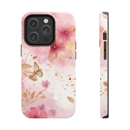 Blush Pink Floral Butterfly - iPhone Case