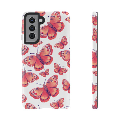 Coral Butterfly Samsung Galaxy Case – Slim, Protective Design with Bold Watercolor Print