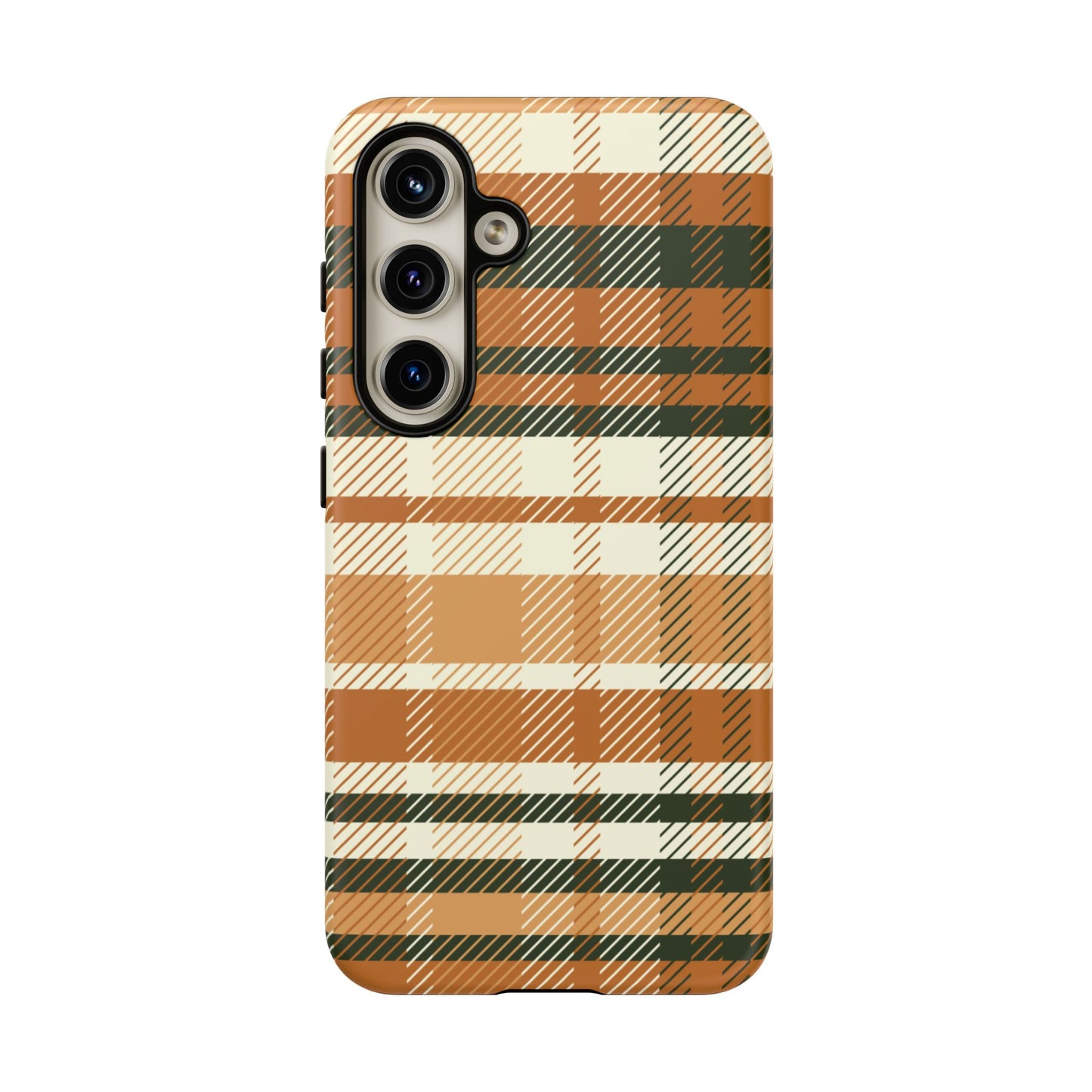 Samsung Galaxy Case - Pumpkin Spice Plaid Design