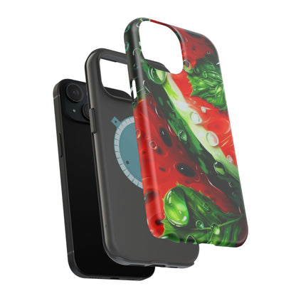 Juicy Watermelon & Mint MasSafe iPhone Case – Tough Dual-Layer, Vibrant Summer Design