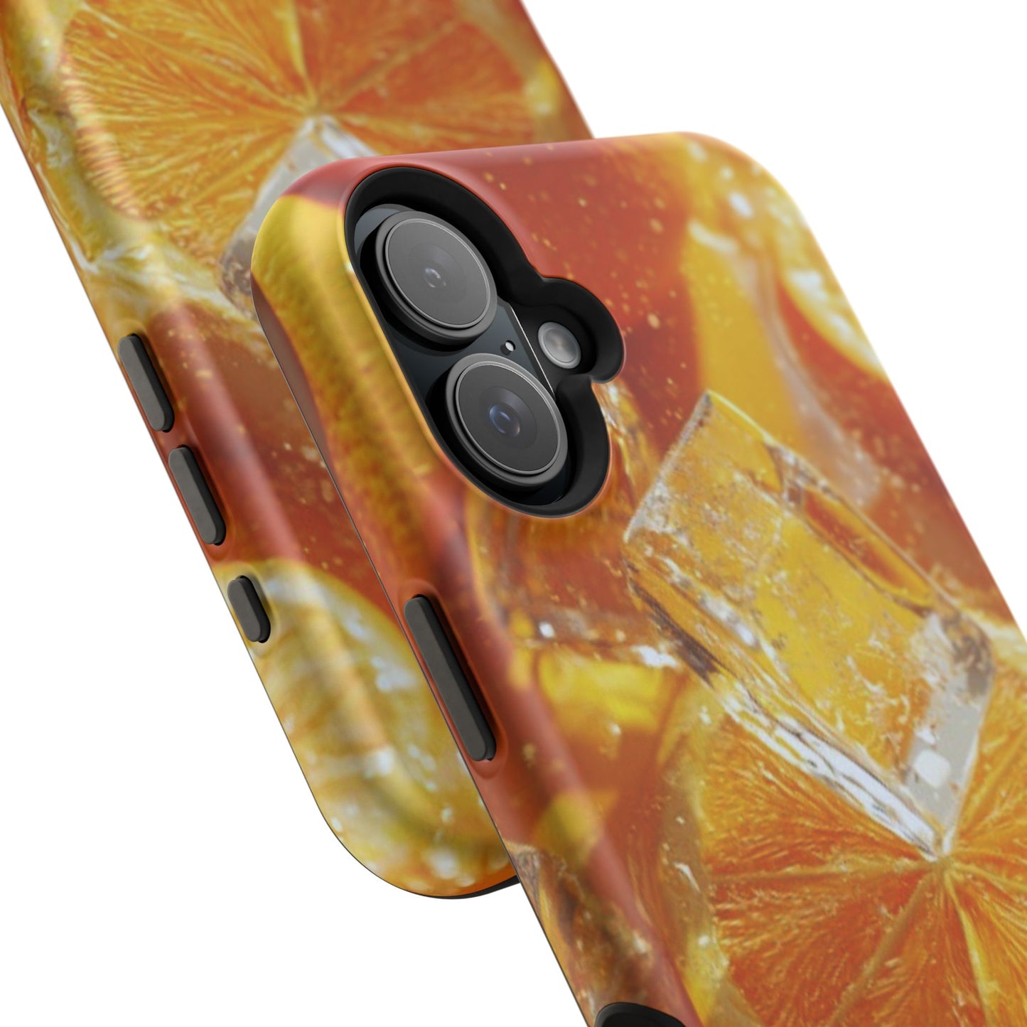 Citrus Orange Splash MagSafe iPhone Case – Dual-Layer Tough Protection, Vibrant Summer Design