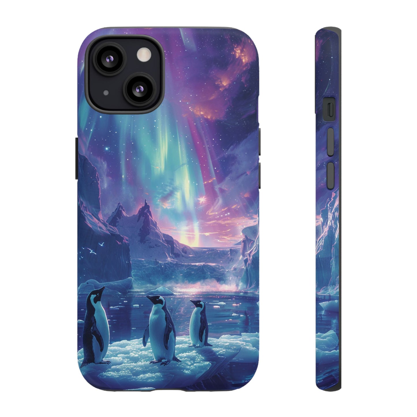 Penguin Parade Northern Lights iPhone Case