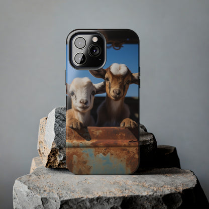 Cute Goat iPhone Case, Baby Farm Animals, Homesteading, Farmstead, Husbandry, Gift For Her or Him, Farm Print, Country Chic Decor, Rustic - BOGO Cases