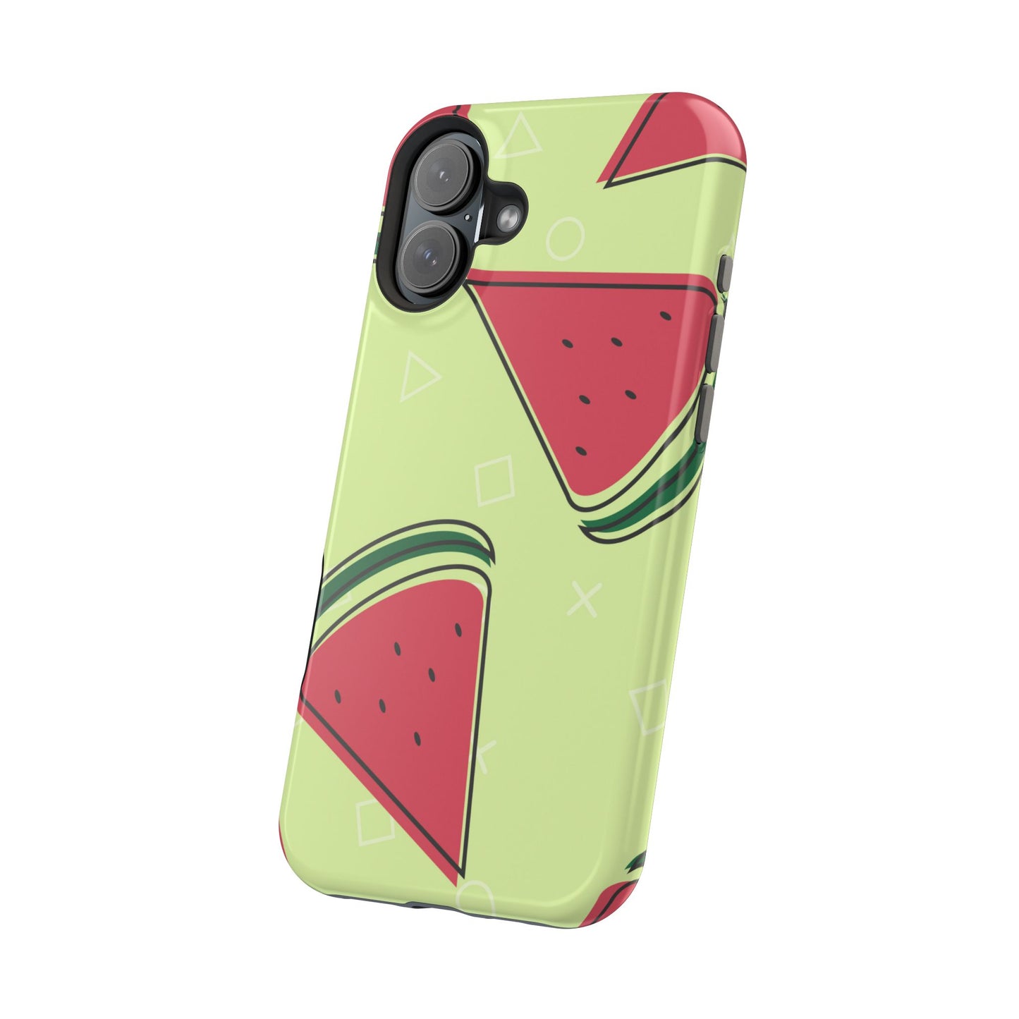 Watermelon Slice MagSafe iPhone Case – Fresh & Fun Design with Retro Geometric Pattern