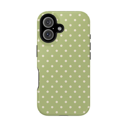 Sage Green Polka Dots – MagSafe iPhone Case