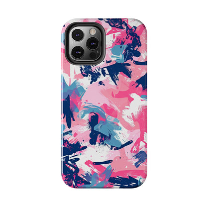 Vibrant Pink & Navy Abstract Splash – iPhone Case