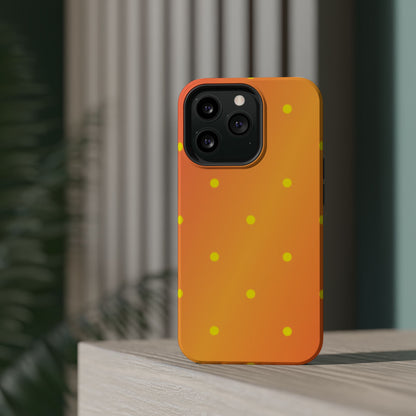 Sunset Gradient Polka Dots MagSafe iPhone Case – Shockproof, Matte Finish, Dual-Layer Protection