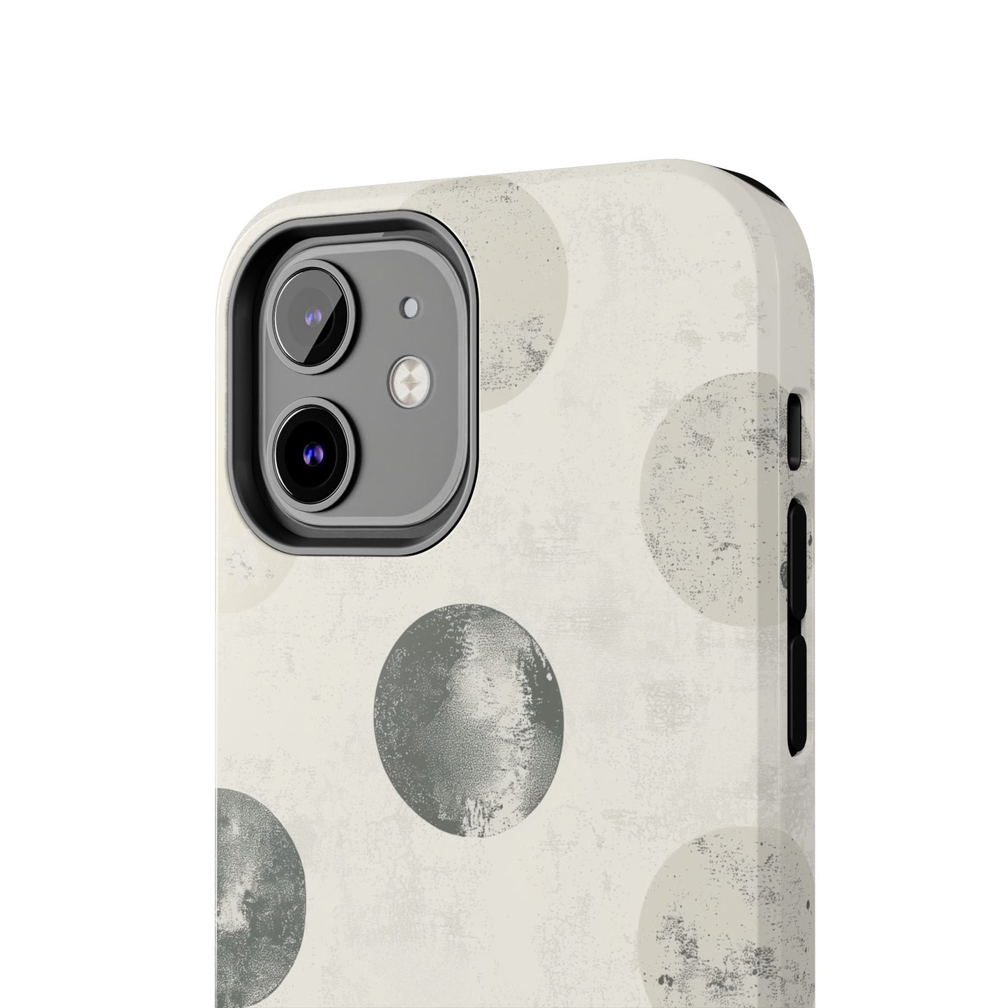 Vintage Polka Dot iPhone Case - Neutral Retro Protective Cover