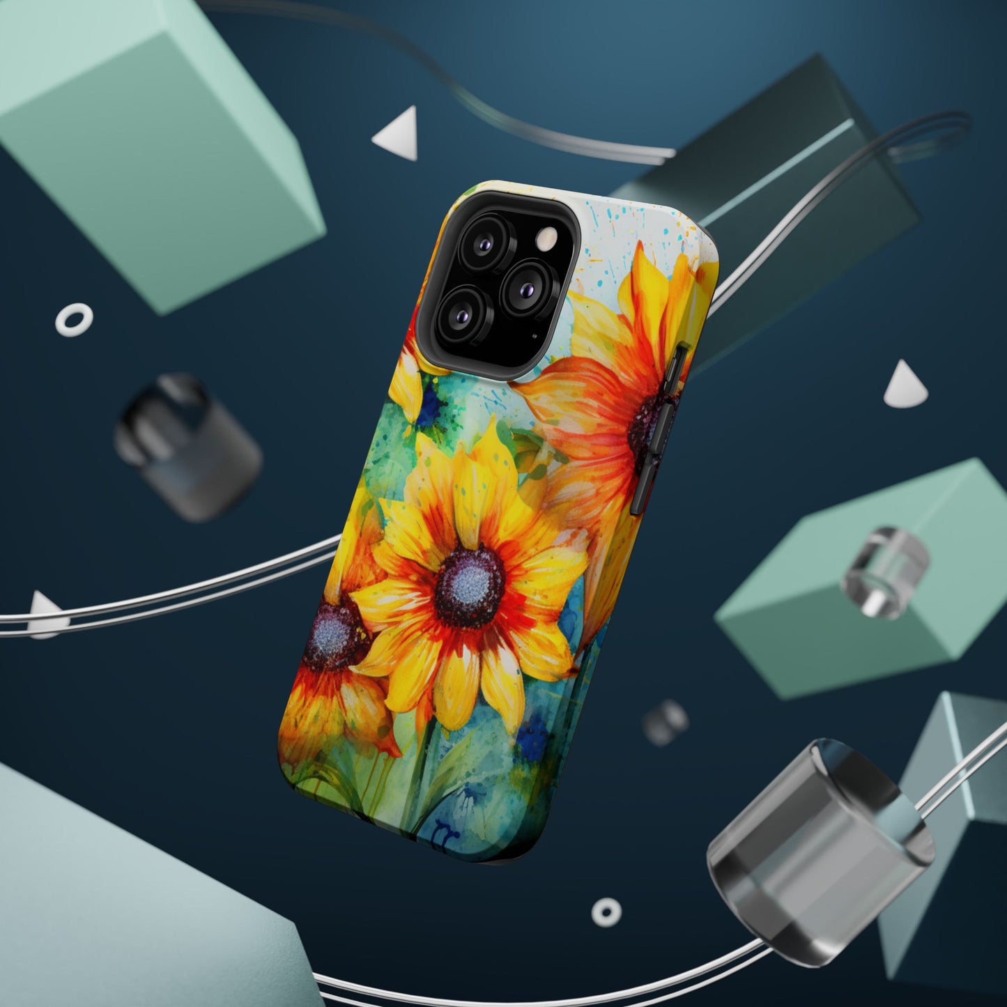 Watercolor Sunflower Splash - MagSafe iPhone Series Case