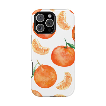 Tangerine Dreams Tough MagSafe iPhone Case – Watercolor Orange Design, Shockproof Dual Protection