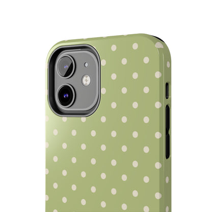 Sage Green Polka Dots – iPhone Case