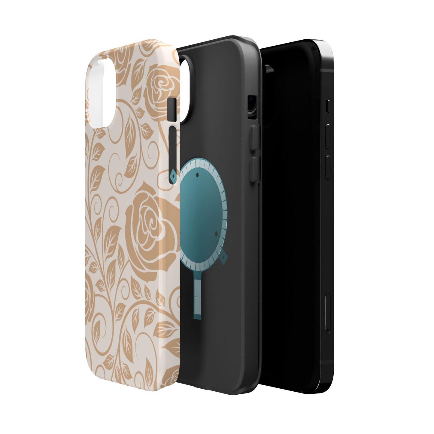 Vintage Rose Vine Tough MagSafe iPhone Case – Elegant Floral Pattern with Dual-Layer Protection