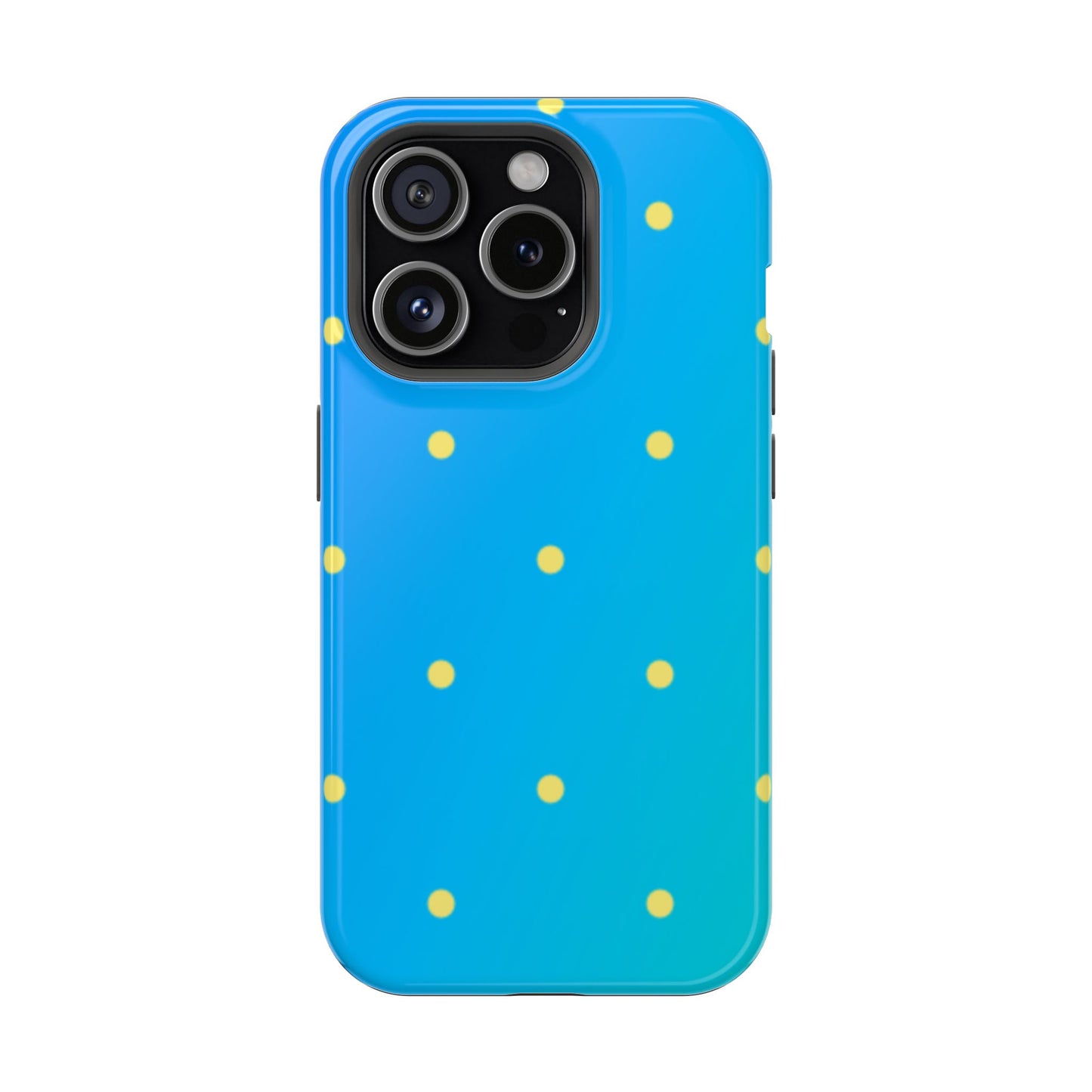 Blue Ocean Gradient Polka Dots MagSafe iPhone Case – Shockproof, Smooth Matte Finish, Dual-Layer Design