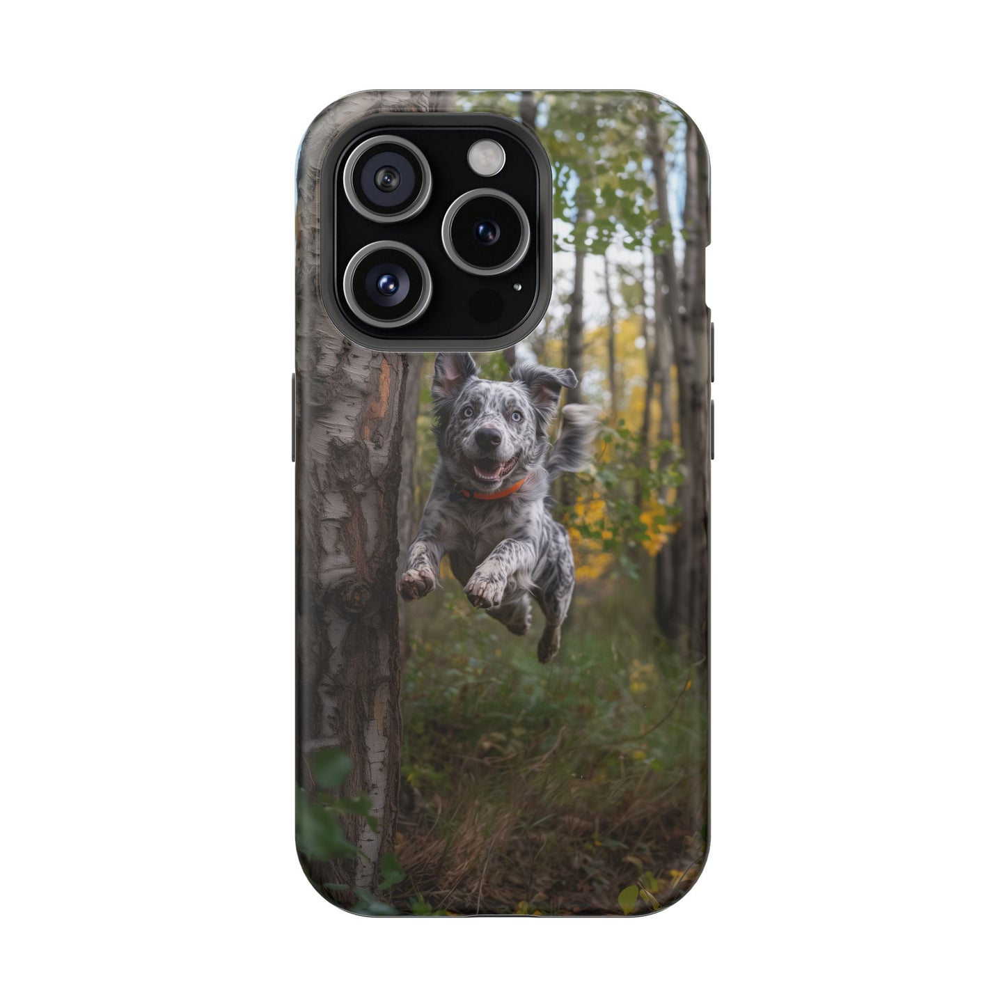 Happy Forest Dog MagSafe iPhone Case – Nature-Inspired Protective Cover