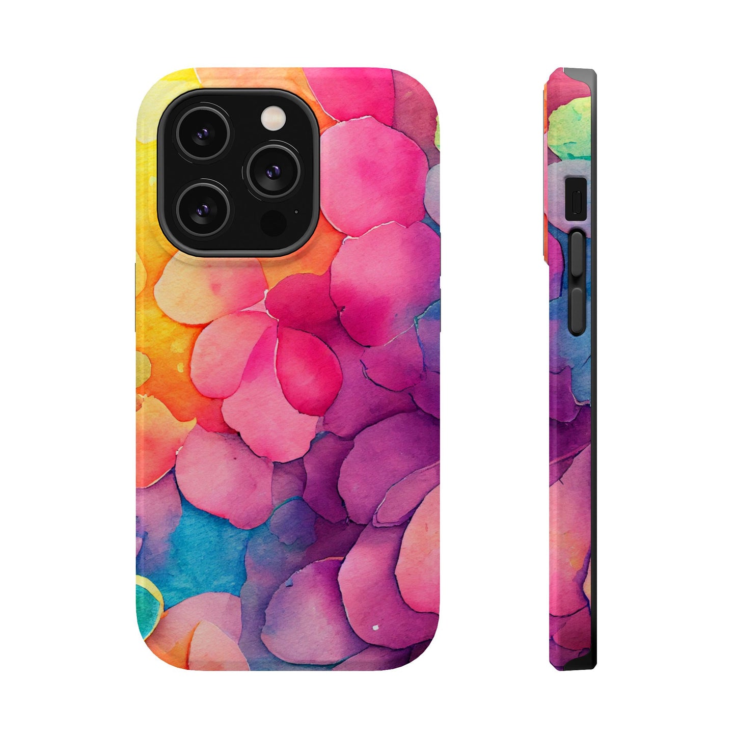 Sunset Petals Watercolor MagSafe iPhone Case – Slim Design, Glossy Finish