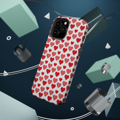 Red & Polka Dot Hearts MagSafe Case