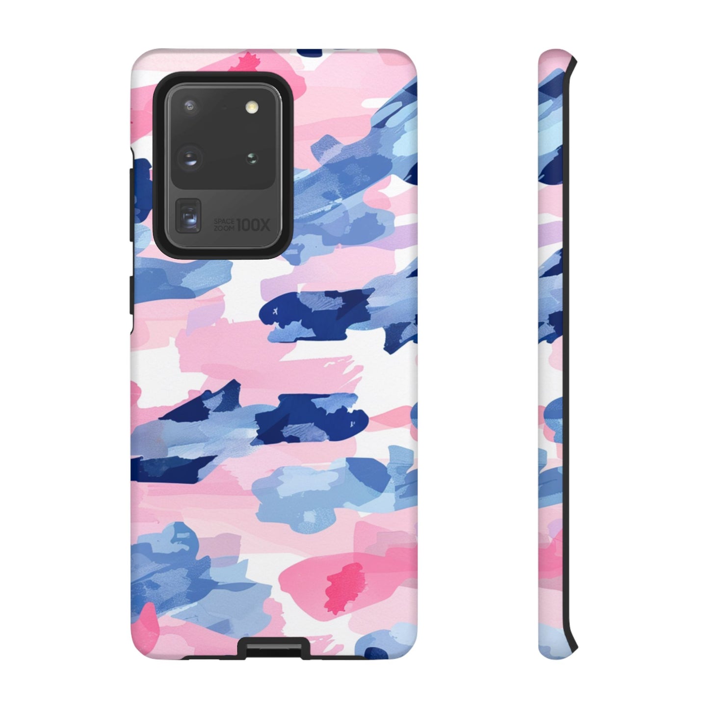 Samsung Galaxy Case: Dynamic Pink & Navy Brushstroke Art