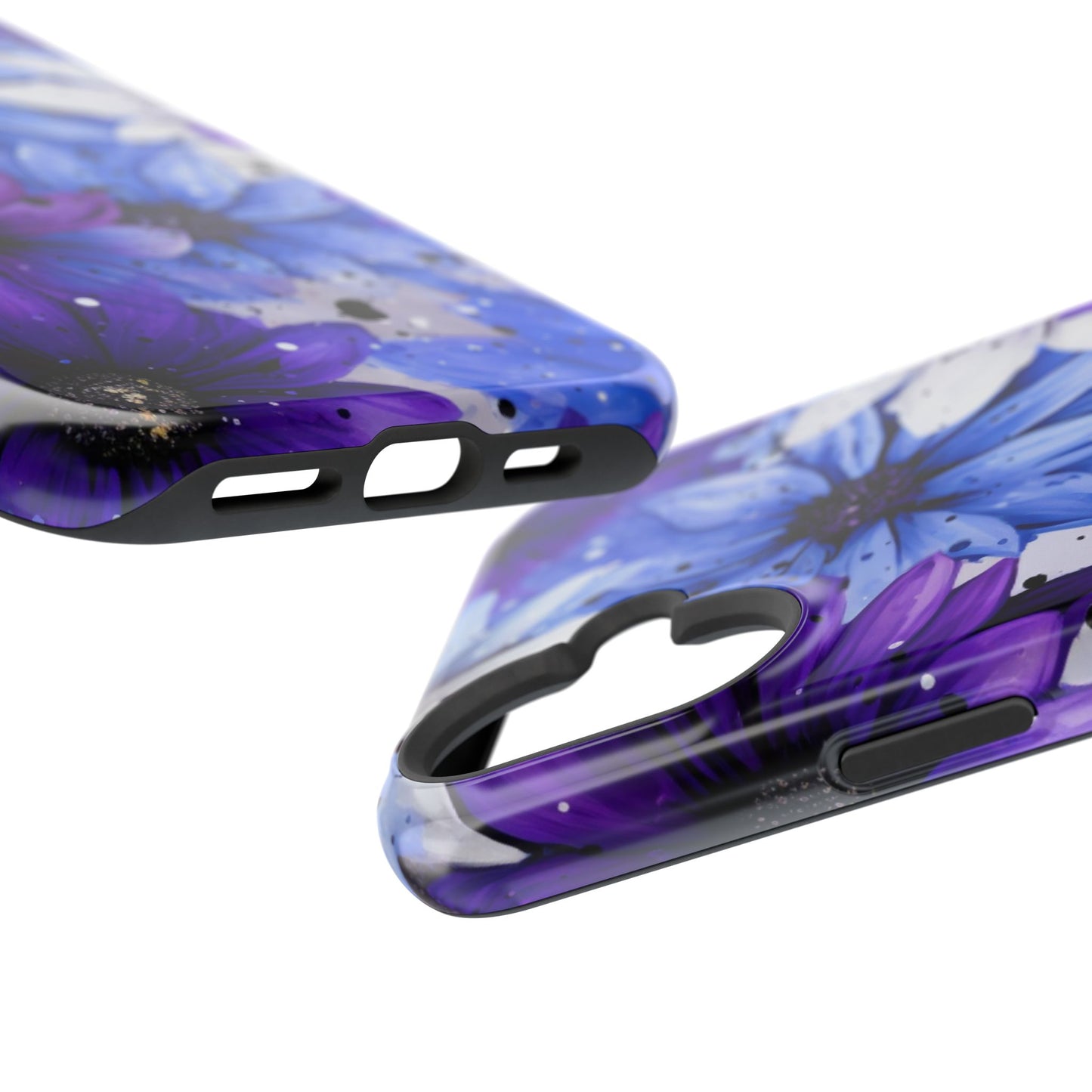 Vibrant Purple & Blue Floral Splash - MagSafe iPhone Series Case