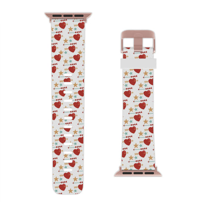 Retro Hearts and Stars Apple Watch Band