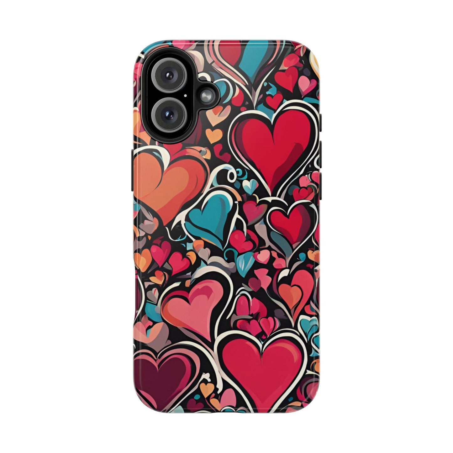 Vibrant Multicolor Heart Art – iPhone Case