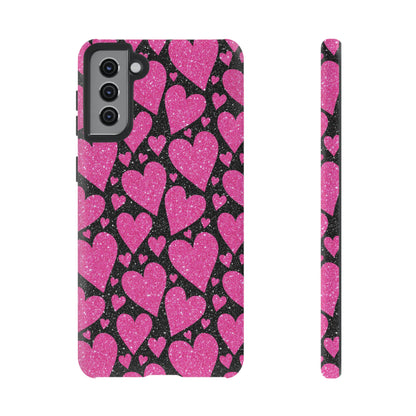 Glitter Hearts Samsung Galaxy Case