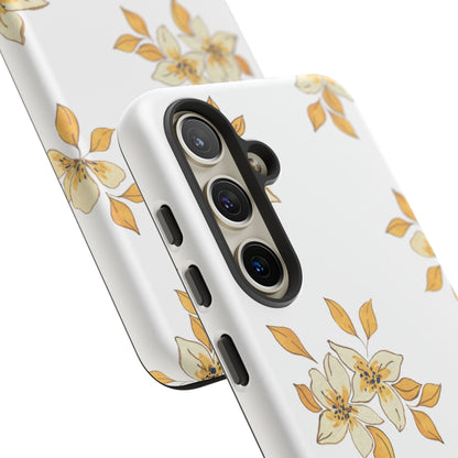 Delicate Yellow Blossom Samsung Galaxy Case – Minimalist Floral Design with Matte Finish