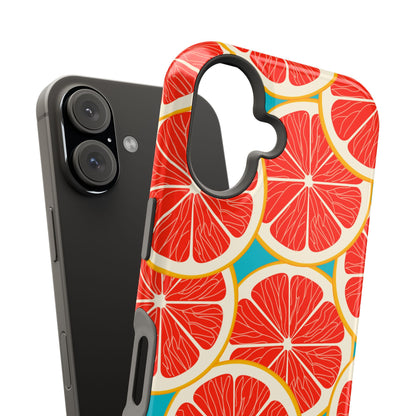 Ruby Grapefruit Pop Tough MagSafe iPhone Case – Vibrant Citrus Design, Shock-Resistant Protection