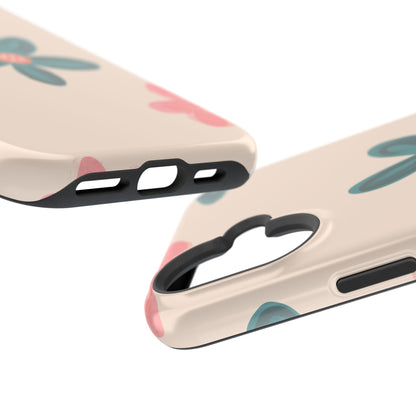 Vintage Floral Tough MagSafe iPhone Case – Soft Matte Finish with Dual-Layer Protection