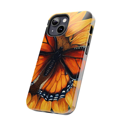 Monarch Butterfly & Sunflower Art – iPhone Case