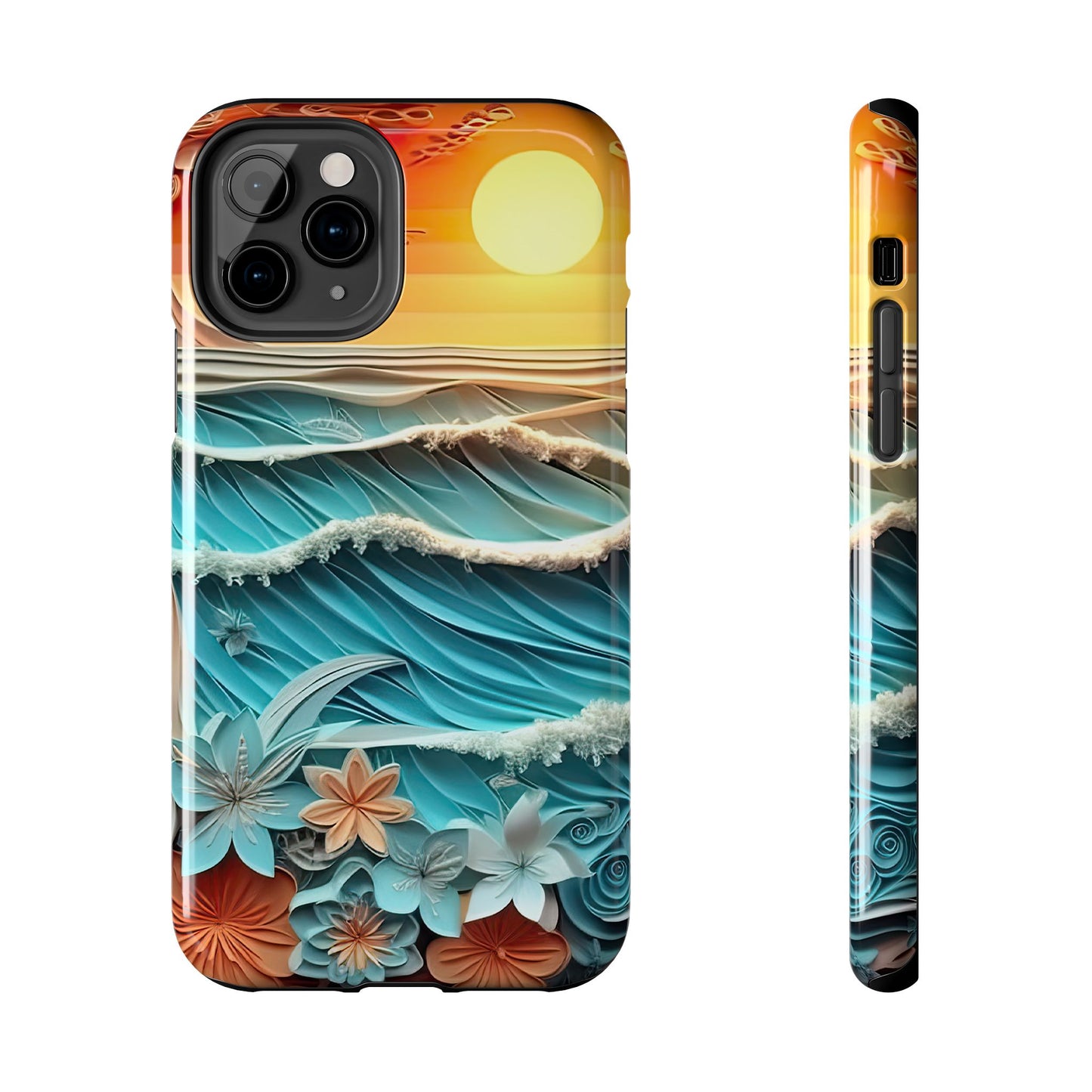 Tropical Sunset Paper Art Ocean – iPhone Series Case