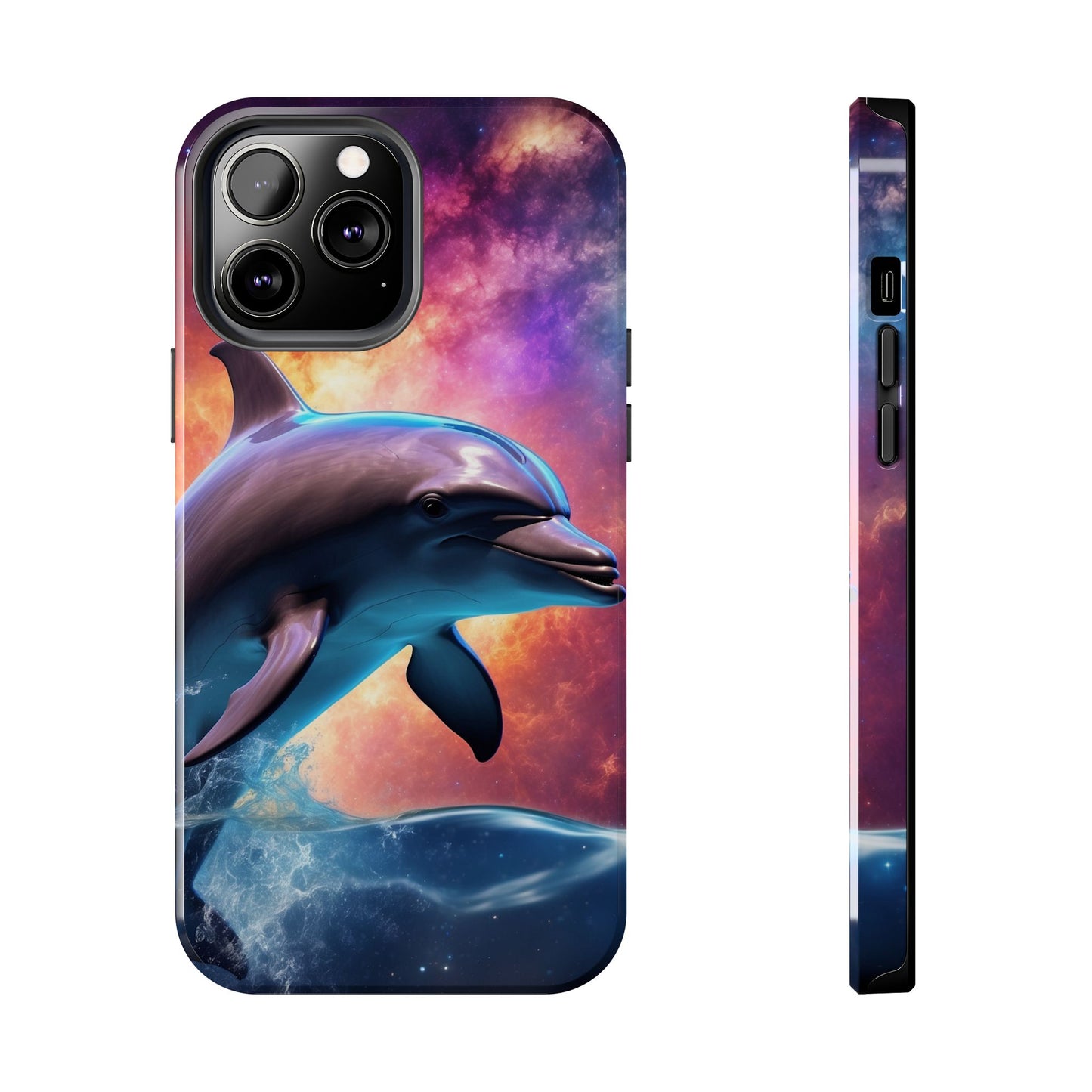 Cosmic Dolphin Galaxy Art - iPhone Case