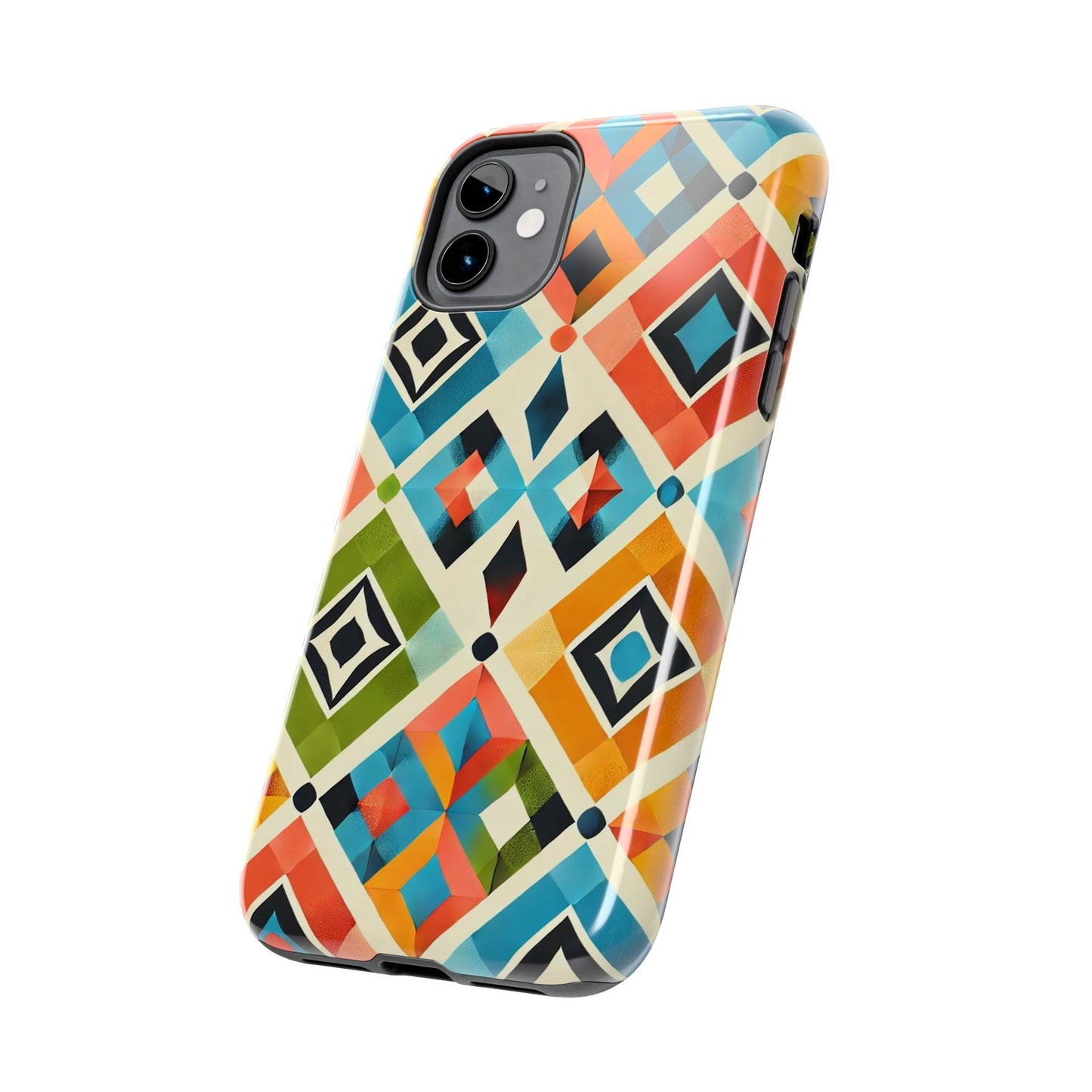 Harlequin Geometric iPhone Case - Vibrant Abstract Protective Cover