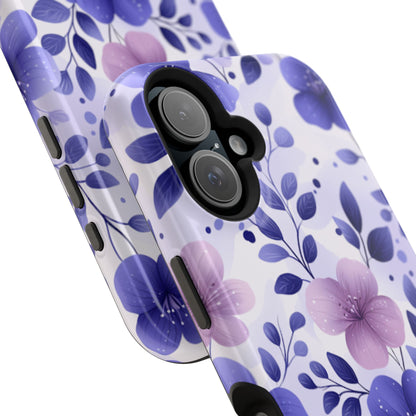 Purple Floral MagSafe iPhone Case – Durable Protection with Elegant Flower Design